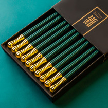  Chopsticks family 2021 new alloy chopsticks kuaizi mildew-proof non-slip high temperature resistant household hotel high face value Nordic