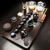 Automatic tea set set Household bottom water glass kettle tea tray Induction cooker integrated large tea table office