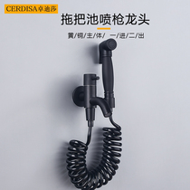 Jodisha mop pool faucet Extended toilet partner Balcony washing floor Black one-in two-out washing machine faucet