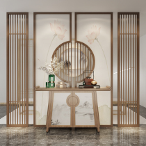 New Chinese solid wood entrance hall entrance screen partition living room block hotel Hall office tea room decoration