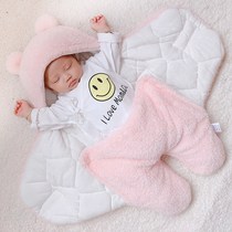 Autumn and winter baby bag newborn newborn huddle plus velvet thickened outing dual-purpose quilt Baby Swaddling sleeping bag