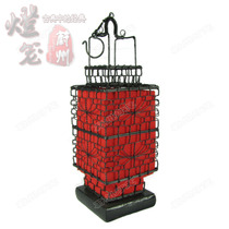 Classical double layer small square lamp iron wire large red lantern handwoven imitation ancient retro-ancient field lantern