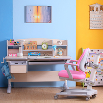 Childrens learning table can lift solid wood desk Primary School students writing table and chair set small household desks and chairs