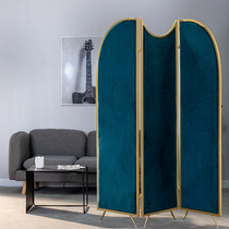 Japanese style light luxury decoration Small apartment living room mobile partition wall Net red Modern simple floor-to-ceiling folding fabric screen