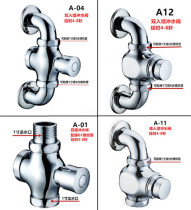 Copper single and double wall stool flush valve hand-type flush valve delay flush valve