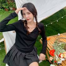 T-shirt women 20 Anti 21 year summer new Korean version ancient gentle style long sleeve sun base shirt double short thin top