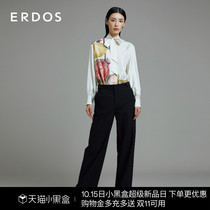 ERDOS 20 new product for autumn and winter, silk art print, elegant silk, long-sleeved shirt