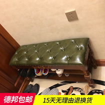American full solid wood shoe changing stool shoe cabinet home door seat shoe stool storage stool entrance storage stool shoe rack