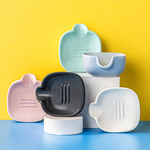 Nordic ins Wind ceramic drain drainage soap tray sanitary soap dish soap holder sanitary soap dish soap holder bathroom supplies drain