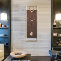 New Chinese style light luxury deer head wall clock pure copper free punch clock fashion hanging watch atmospheric Chinese style living room household