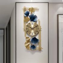 New Chinese style ginkgo leaf wall clock Living room household light luxury fashion watch Light luxury Simple art creative clock Modern