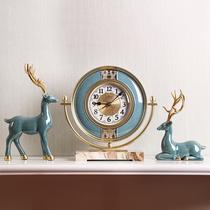 Nordic clock clock living room home desktop European TV cabinet ornaments quartz clock modern simple creative station clock