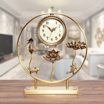 Pure copper light luxury wall clock Table clock Silent creative clock table clock Living room household fashion simple atmosphere personality clock