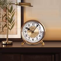 Small clock desk clock simple desktop home desktop European style retro creative fashion living room ornaments when the clock is silent