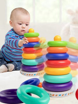 Diopback Music Childrens Educational Toys Rainbow Tower 0-1 One-year-old baby early education Music tumbler ring 2-3