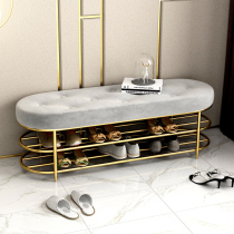 Light luxury shoe-changing stool into the home bench with shoe cabinet at home door soft bag cushion in the entrance can sit shoe rack wearing shoe stool