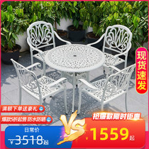 Outdoor Table And Chairs Patio Terrace Open-air Garden Iron Art Outdoor Cast Aluminum Furnishings Home Table Balcony Casual Composition