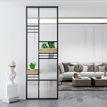 Changhong glass partition iron light luxury wind office living room bathroom sink with wooden box stainless steel screen