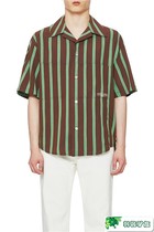 WOOYOUNGMI High-end Men Korean 21 Summer Striped Casual Shirt W211SH Brown
