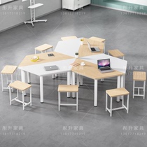 Student Hexagon Splicing Combined Training Coaching Table Mental Activity Wisdom DI Classroom Table And Chairs Mobile School Desks
