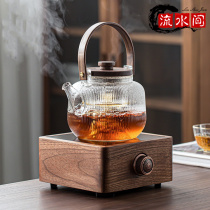 Walnut electric pottery stove tea boiling tea maker boiling tea stove heat-resistant glass steam boiling teapot Japanese thick lift beam kettle
