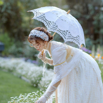 Western-style palace mirror French style Lolita white hollowed-out umbrellas Republic of China Style Photography photo bridal hand holding props