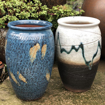 Tough pottery basin extra-large straight tube purple sand flowerpot breathable clay pot fleshy old village high master plant Jade Basin
