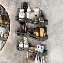 Hole-free bathroom triangle shelf Wall-mounted bathroom wall corner storage rack Toilet toilet shelf