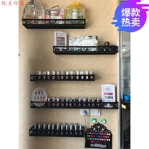 Container iron storage iron nail polish shelf display rack nail European style layered non-perforated display case small beauty