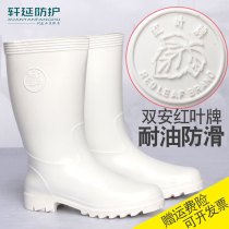 redleaf pai white boots oil resistant to acid and alkali wear men overshoe rain boots Food Factory Kitchen anti-slip water shoes