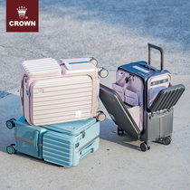 CROWN Crown Front Open Luggage luggage case Women's 20 "Multifunctional Suitcase Fashion Large Capacity 5298