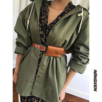  Rather fashionable belt bag Retro thin waist belt belt mini waist bag small square bag small mobile phone bag ins tide