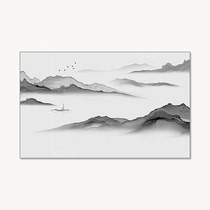 Customized new Chinese Georgette screen yarn painting translucent screen canvas landscape flowers and birds rectangular porch pattern