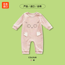  Japanese newborn baby autumn one-piece Female baby bag fart clothes Baby boy climbing clothes Autumn clothes out clothes