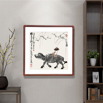 Chinese painting bucket square calligraphy and painting with frame new Chinese living room porch decorative painting office hanging painting Li Ke