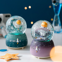 Miscellaneous astronaut astronaut dream snow birthday New Year gift music box crystal ball girlfriend couple Girl
