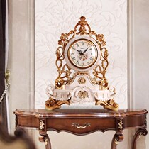 Clock clock living room European style retro creative fashion home desktop clock ornaments American retro silent table clock