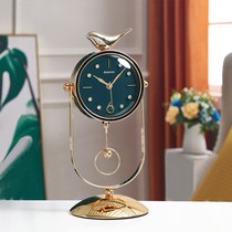 Light luxury decoration mute seat clock modern simple swing sitting clock home living room desktop decoration clock creative quartz clock