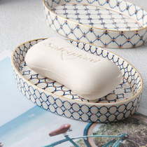 High-grade European-style ins light luxury ceramic soap box simple bathroom Nordic soap dish drain portable white soap dish