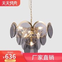 Postmodern high-end light luxury atmosphere living room chandelier glass designer sales department restaurant villa model house lamps