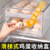 Egg storage box rolling refrigerator with automatic egg tray drawer type food preservation portable kitchen artifact