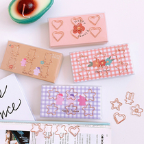 Creative ins Girl Heart Metal Paper Paper Paper Office Student Mini Bookmark Handbook Star Cherry Blossom File Clip