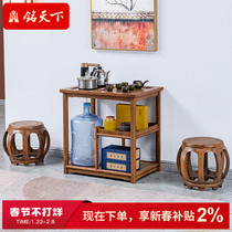 Yiming World Mahogany Furniture Chicken Wings Wood Tea Table Solid Wood Kung Fu Tea Table and Chair Combination Balcony Small Tea Table Move