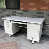 Foshan office computer desk 1 4 meters office desk with drawer thickened iron workbench new steel computer desk