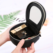  Mini portable lipstick bag Carry-on makeup bag Travel small with mirror to store foundation cosmetics bag
