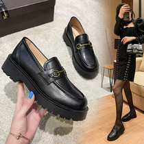 Shanghai warehouse spot Qingpu Outlets brand discount official website outlets thick-soled small leather shoes womens loafers