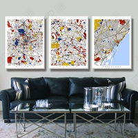 抽象地图-墙画书房办公室创意画复古世界地图