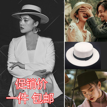 Mori Ensemble Black Ribbon with white gift hat jazz hat Wedding Dress Photography Themed Photography Brigade Beat Street Pat Props Hat