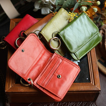 Clear Barn Pick Up Lady Real Leather Youth Credential Wallet Large Capacity Card Baotou Layer Cow Leather Short Coin Bag