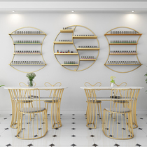 Nail shop Nail Polish glue shelf wall hanging net red display rack gold cosmetic frame nail polish wall shelf